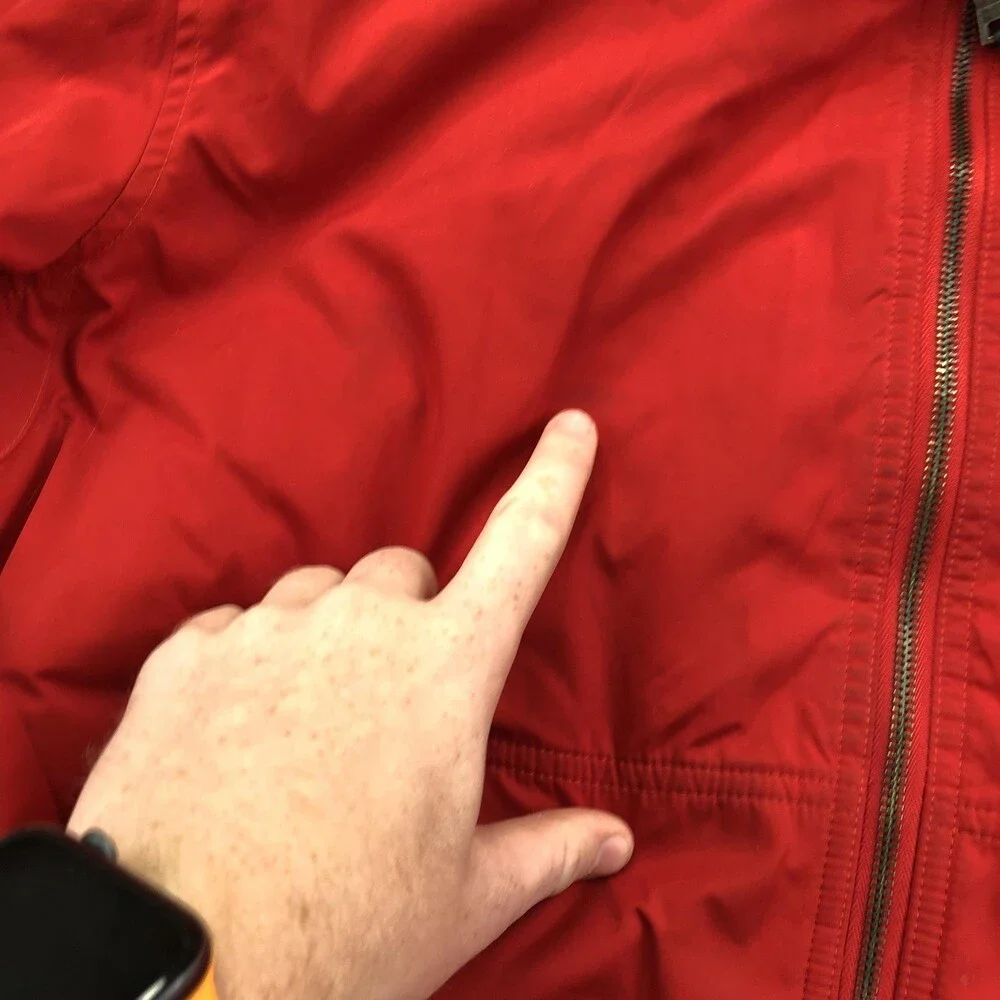 Polo Ralph Lauren Jacket Mens XL Red Hooded Windbreaker Full Zip Lined Outdoor